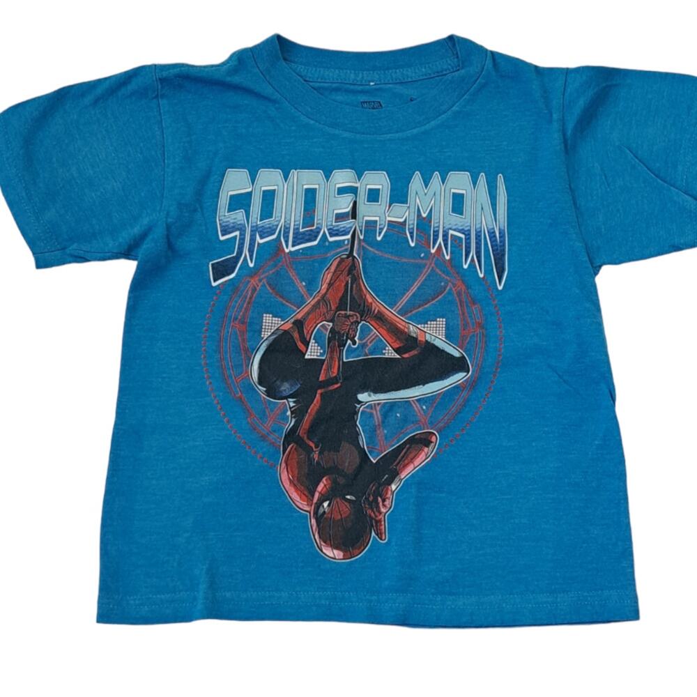 2 FOR $5 SALE Boy's Blue Short Sleeve Marvel Spiderman Top Size XS (4/5)